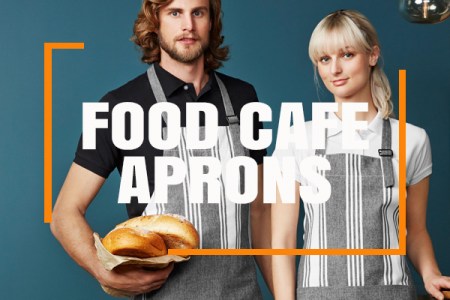 Premium aprons designed for hospitality staff in restaurants, cafes, and bars